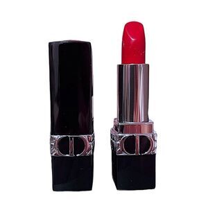 Dior Rouge Floral Lip Care Refillable Lipstick In 999 Satin NWOB